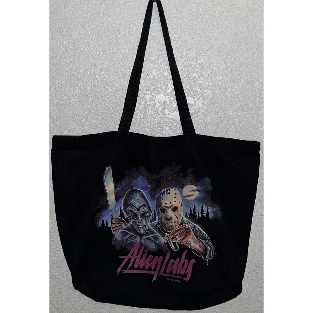 Graphic Print Jason Voorhees Stoners Friday The 13th Canvas Tote Bag Alien Labs